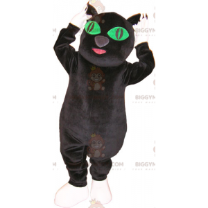 Traje de mascote BIGGYMONKEY™ Grande gato preto e branco com