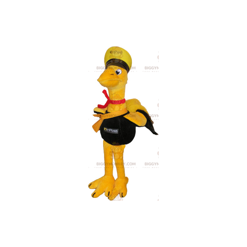 Costume de mascotte BIGGYMONKEY™ d'oiseau géant jaune en tenue