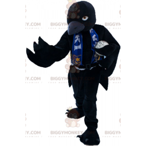 Costume de mascotte BIGGYMONKEY™ de gros oiseau noir à l'air