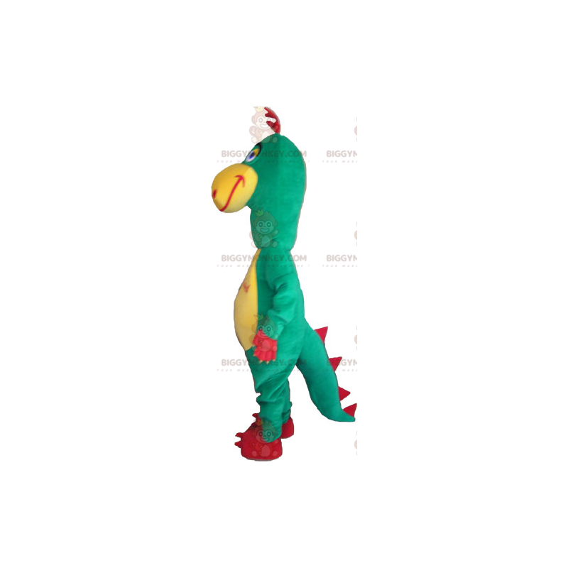 Grappig groen, rood en geel dinosaurus BIGGYMONKEY™