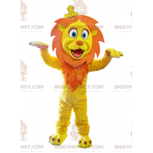 BIGGYMONKEY™ Costume da mascotte Leone giallo e arancione con