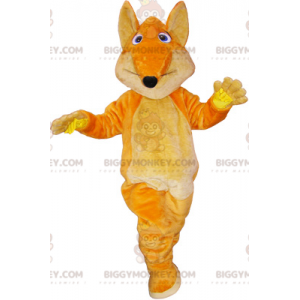BIGGYMONKEY™ Maskotdräkt Jätte orange räv med stor svans -