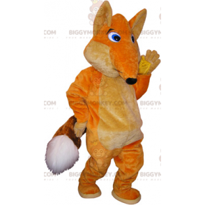 BIGGYMONKEY™ Mascottekostuum Grote oranje vos met grote staart