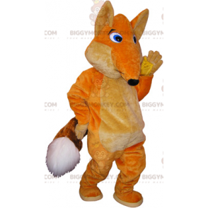 BIGGYMONKEY™ Maskottchen-Kostüm Orangefarbener Riesenfuchs mit