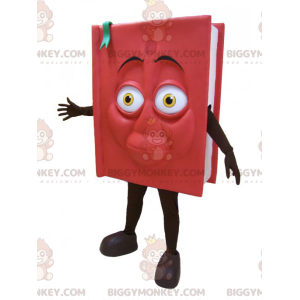 Rot-schwarzes Riesenbuch BIGGYMONKEY™ Maskottchen-Kostüm.