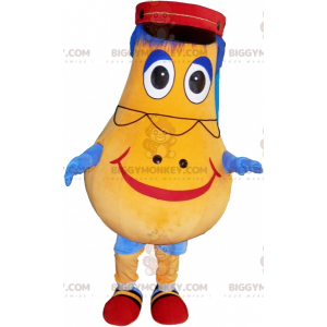 Costume de mascotte BIGGYMONKEY™ de bonhomme jaune. Costume de