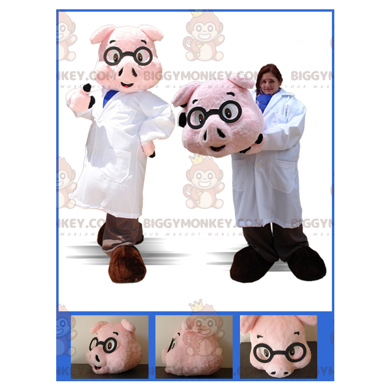 Schwein BIGGYMONKEY™ Maskottchenkostüm als Arzthelferin