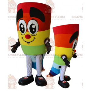 Cheerful Multicolor Snowman BIGGYMONKEY™ Mascot Costume -
