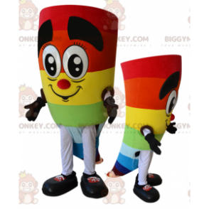 Costume de mascotte BIGGYMONKEY™ de bonhomme multicolore jovial