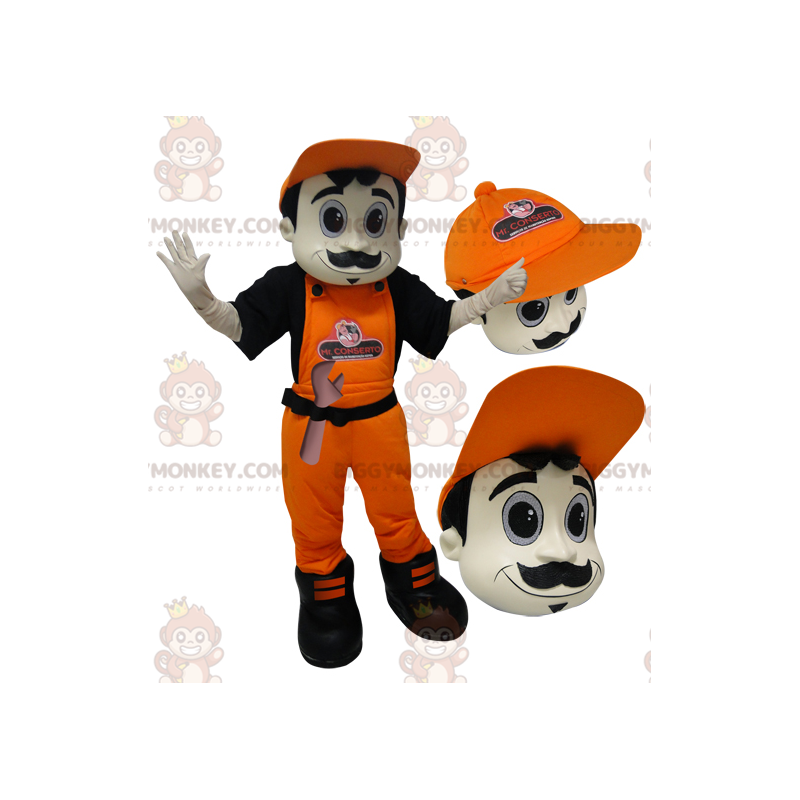 Costume de mascotte BIGGYMONKEY™ d'homme en salopette et