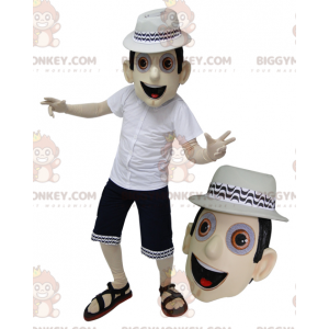 Disfraz de mascota BIGGYMONKEY™ de hombre con atuendo de verano