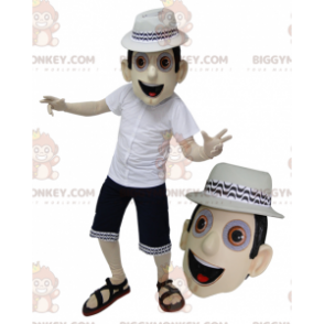 BIGGYMONKEY™ costume mascotte da uomo in completo estivo con