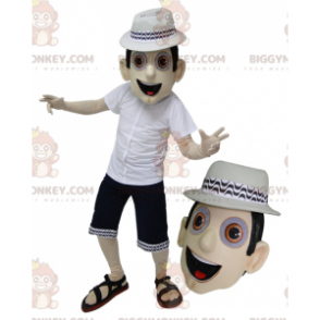 BIGGYMONKEY™ mascottekostuum van man in zomeroutfit met