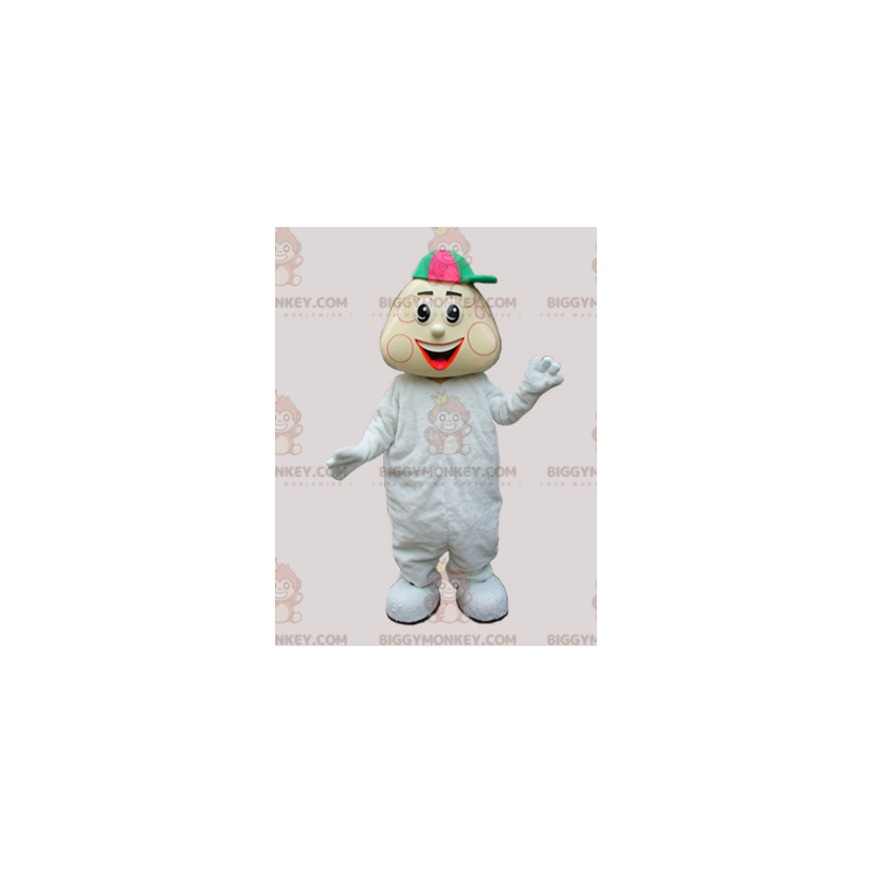 BIGGYMONKEY™ Baby Boy Doll Maskotdräkt i vit Babygros och keps