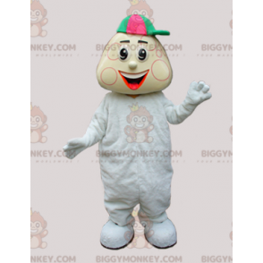 Kostým maskota panenky BIGGYMONKEY™ Baby Boy v bílém Babygros a