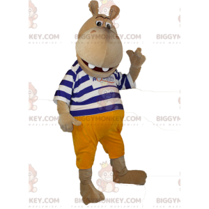 Disfraz de mascota de hipopótamo marrón marinero BIGGYMONKEY™ -