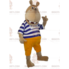 BIGGYMONKEY™ Sømandsbrun Hippo-maskotkostume - Biggymonkey.com