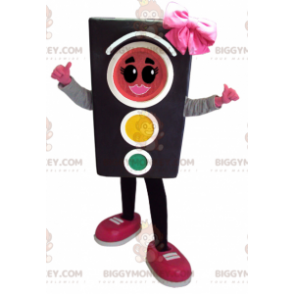 Costume da mascotte BIGGYMONKEY™ con semaforo con papillon -