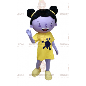 BIGGYMONKEY™ Costume da mascotte della ragazza viola in abito