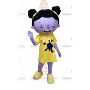 Costume de mascotte BIGGYMONKEY™ de fillette violette en tenue