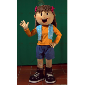 Disfraz de mascota BIGGYMONKEY™ para colegiala infantil marrón