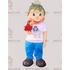 BIGGYMONKEY™-mascottekostuum met bladhaar voor jongens -