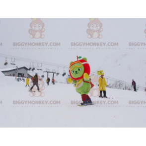 Costume de mascotte BIGGYMONKEY™ d'ours vert avec une tête en