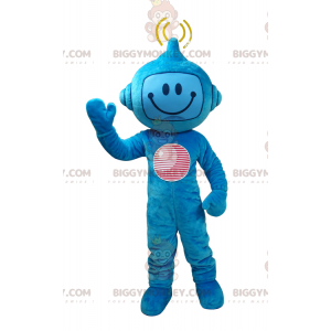 Costume de mascotte BIGGYMONKEY™ de personnage futuriste bleu.