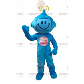 Blue futuristic character BIGGYMONKEY™ mascot costume. Robot