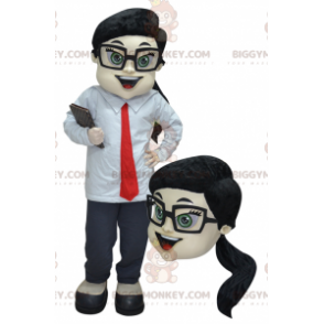 Costume de mascotte BIGGYMONKEY™ de femme de commerciale en