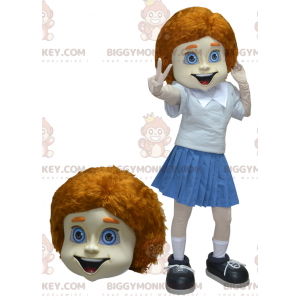 BIGGYMONKEY™ Maskottchen-Kostüm für rothaariges Schulmädchen -
