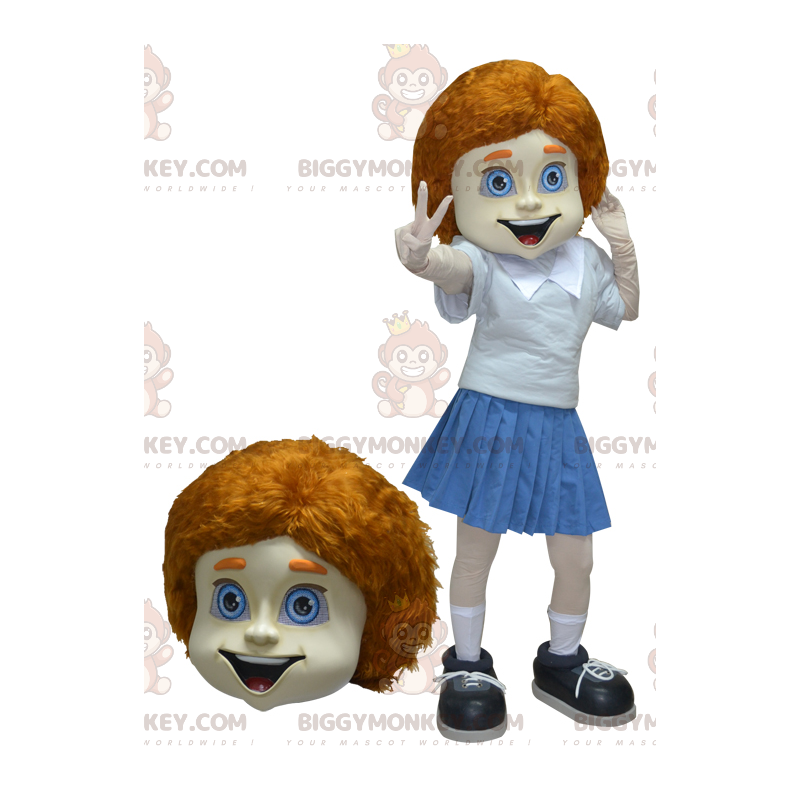 BIGGYMONKEY™ Redhead skolepige uniform maskot kostume -