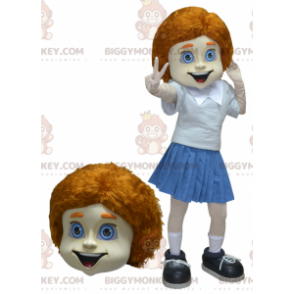 BIGGYMONKEY™ Redhead skolepige uniform maskot kostume -