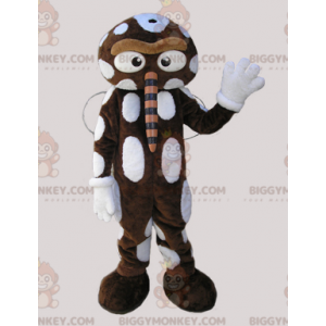Hnědobílý kostým maskota BIGGYMONKEY™ proti hmyzu s velkým