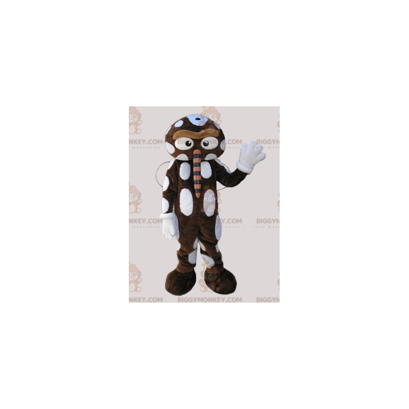 Costume de mascotte BIGGYMONKEY™ d'insecte marron et blanc avec