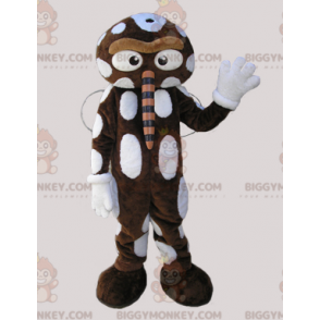 Costume de mascotte BIGGYMONKEY™ d'insecte marron et blanc avec