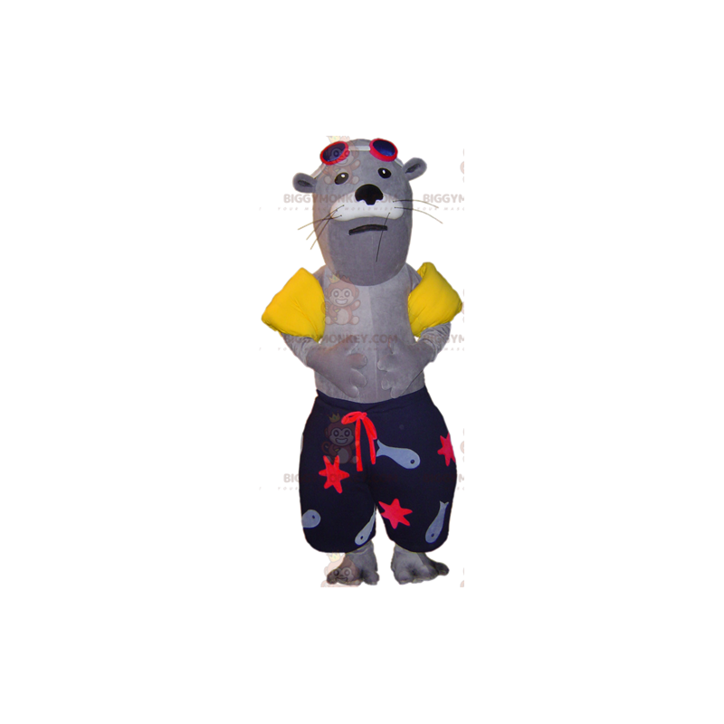 BIGGYMONKEY™ Sea Lion Seal Maskottchen-Kostüm in Badebekleidung