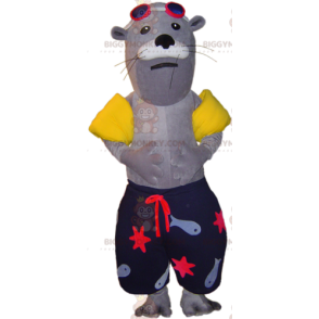 Costume de mascotte BIGGYMONKEY™ de phoque d'otarie en tenue de