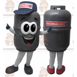 Costume de mascotte BIGGYMONKEY™ de bouteille de gaz grise très