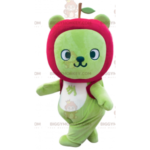 Green Bear BIGGYMONKEY™ Mascot Costume with Apple Head –