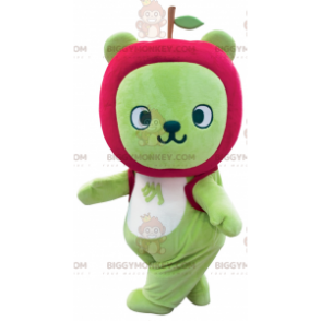 Green Bear BIGGYMONKEY™ Mascot Costume with Apple Head –