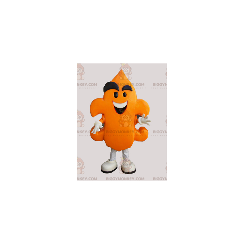 Hauska oranssin miehen BIGGYMONKEY™ maskottiasu. lumiukko-asu -