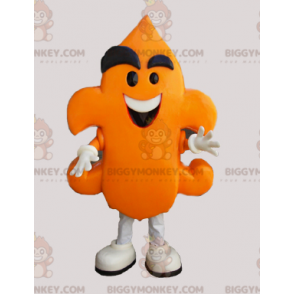 Hauska oranssin miehen BIGGYMONKEY™ maskottiasu. lumiukko-asu -