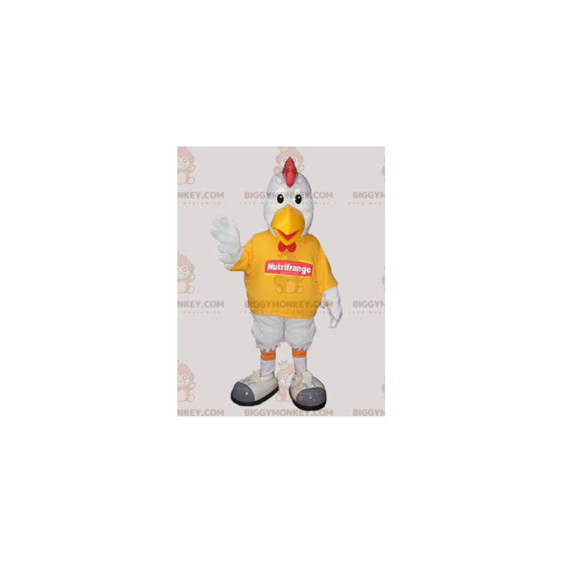 White Rooster BIGGYMONKEY™ Mascot Costume. Chicken BIGGYMONKEY™