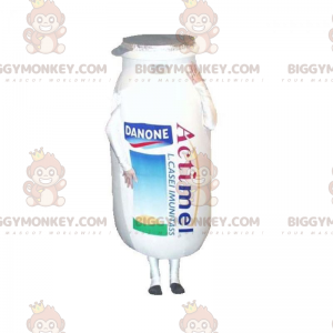 Costume de mascotte BIGGYMONKEY™ de bouteille Actimel Danone de