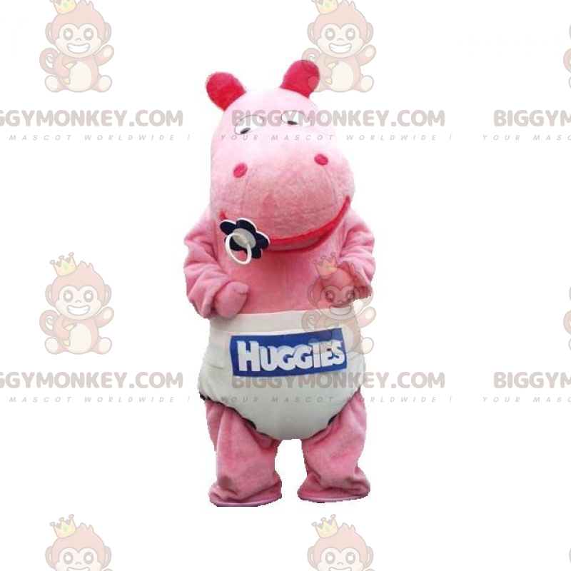 Costume da mascotte Ippopotamo rosa baby BIGGYMONKEY™ con