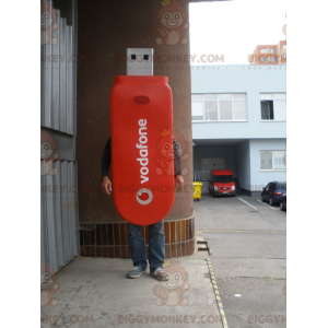 BIGGYMONKEY™ Fantasia de mascote gigante vermelha USB Flash