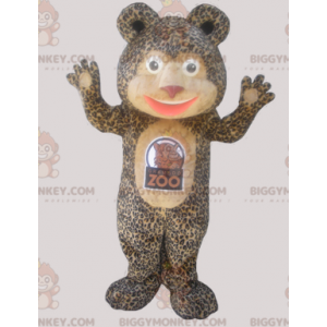 BIGGYMONKEY™ Teddybär-Maskottchen-Kostüm mit Leopardenfell -