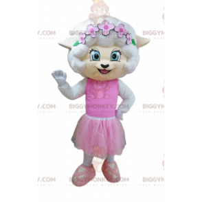 White Mouse BIGGYMONKEY™ Mascot Costume In Dancer Outfit -