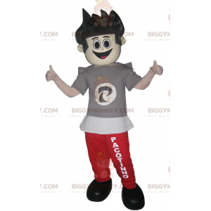 Teen Boy BIGGYMONKEY™ Mascot Costume In Joggers And T-Shirt –